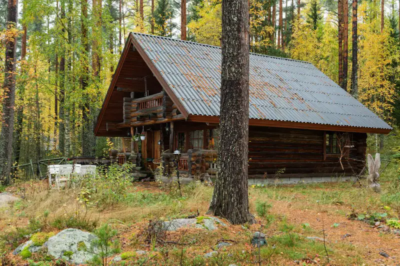 Hirsimökki ~66 m² (2000) + rantasauna 25 m², 1,115 ha et rive dure sur le Keitele — Liimattala / Äänekoski — 5