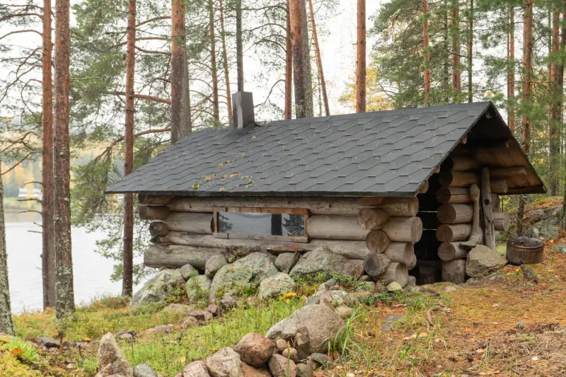 Hirsimökki ~66 m² (2000) + rantasauna 25 m², 1,115 ha et rive dure sur le Keitele — Liimattala / Äänekoski — 8