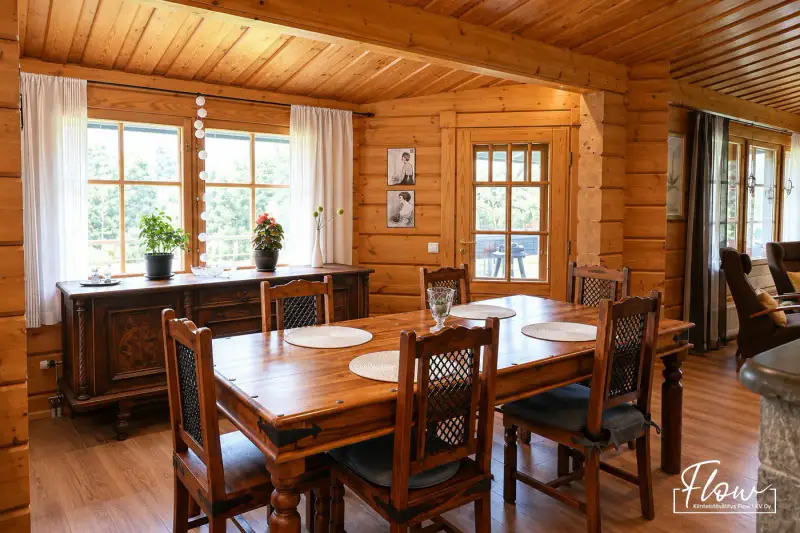 Maison en rondins Honka 127 m² (1996) + sauna, garage chauffé 103 m², 3,25 ha et ~160 m de rive privée sur le Hirvasjoki — Äänekoivisto / Äänekoski — 12
