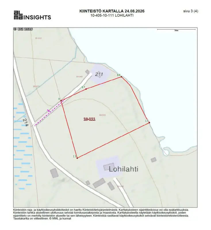 Terrain de loisir Kuotesjärvi — Alavus, 1,76 ha, ~100 m rive sable, droits 130 m² — 18