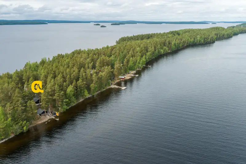 Honkarakenne ~50 m² (1987) + sauna de rive + pavillon vitré, vue Asikkalanselkä, 2 330 m² — Pulkkilanharju / Asikkala — 5