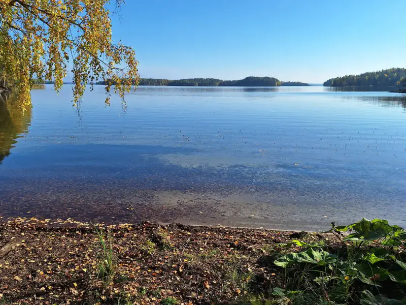 Terrain de vacances 3 780 m² avec plage de sable au sud et ~88 m de rive privée sur le Ruotsalainen, petit sauna — Kalkkinen, Asikkala — 9