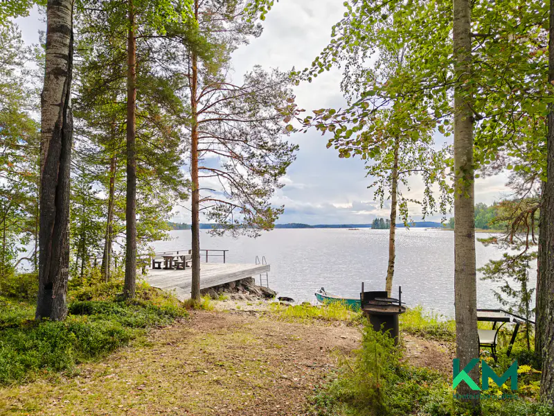 Maison Honka 86 m² (2012) + rantasauna, ~83 m Joutenvesi / Saimaa, 7 430 m² — Ihamaniemi — 3