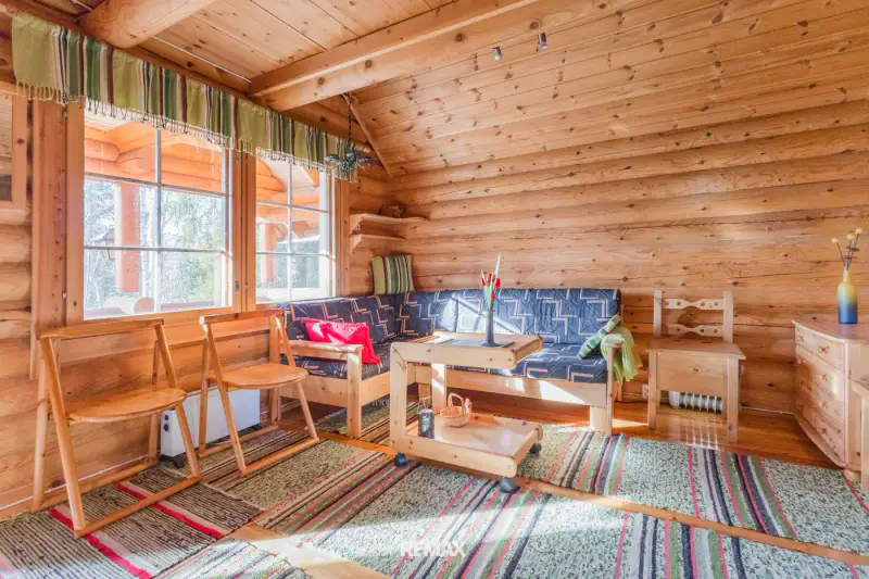 Mökki en rondins ~52 m² (1989) + sauna à bois, 2,06 ha et rive privée sur l’Ounasjoki — Peltovuoma / Enontekiö — 10
