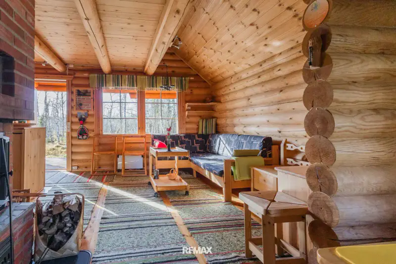 Mökki en rondins ~52 m² (1989) + sauna à bois, 2,06 ha et rive privée sur l’Ounasjoki — Peltovuoma / Enontekiö — 9