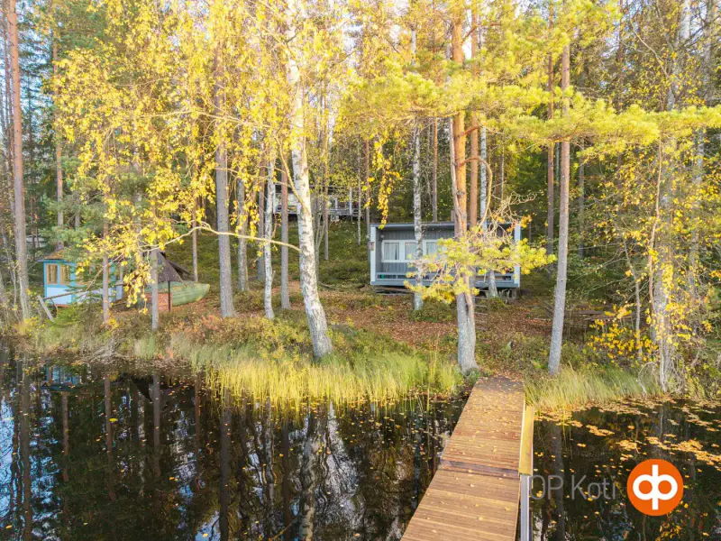 Chalet de 1973 (36 m²) + sauna de rive avec salle et cheminée, 41 m de rive privée et 2 040 m² sur le Kiimalammi — Koijärvi / Forssa — 8