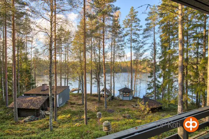 Chalet de 1973 (36 m²) + sauna de rive avec salle et cheminée, 41 m de rive privée et 2 040 m² sur le Kiimalammi — Koijärvi / Forssa — 15