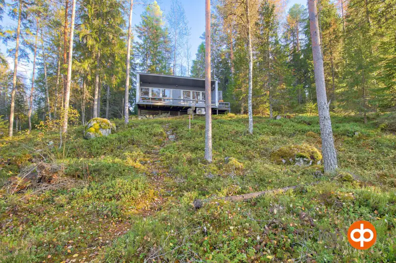 Chalet de 1973 (36 m²) + sauna de rive avec salle et cheminée, 41 m de rive privée et 2 040 m² sur le Kiimalammi — Koijärvi / Forssa — 9