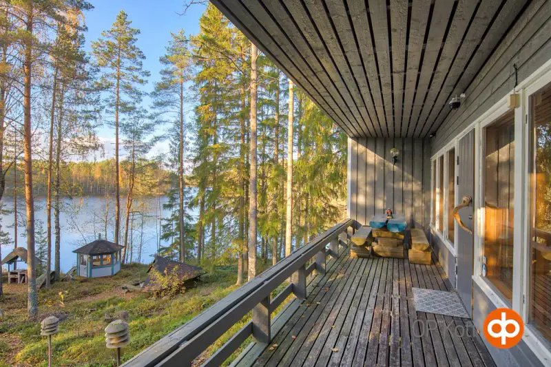 Chalet de 1973 (36 m²) + sauna de rive avec salle et cheminée, 41 m de rive privée et 2 040 m² sur le Kiimalammi — Koijärvi / Forssa — 14