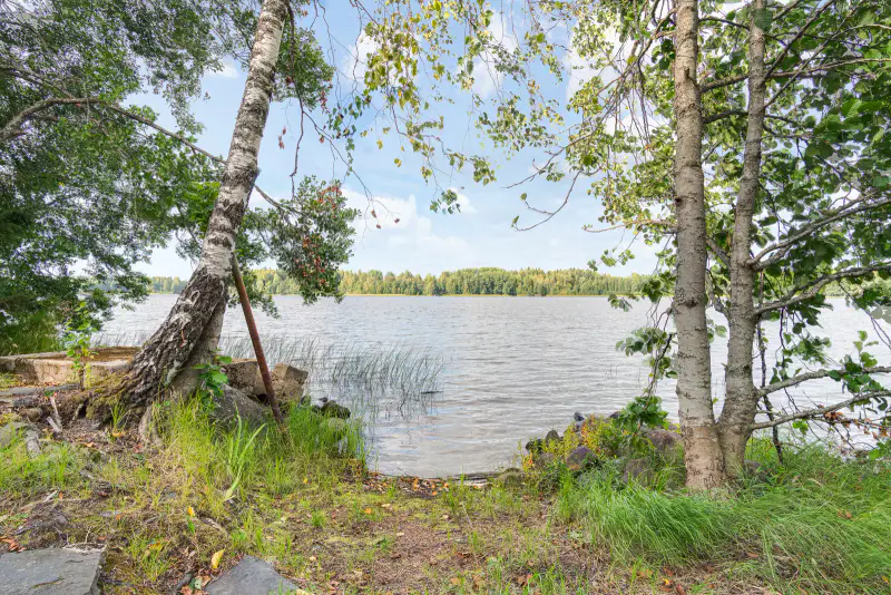 Chalet 1970, 48 m², rive privée, 3 020 m² + sauna de rive — Kalvola, Hämeenlinna — 1