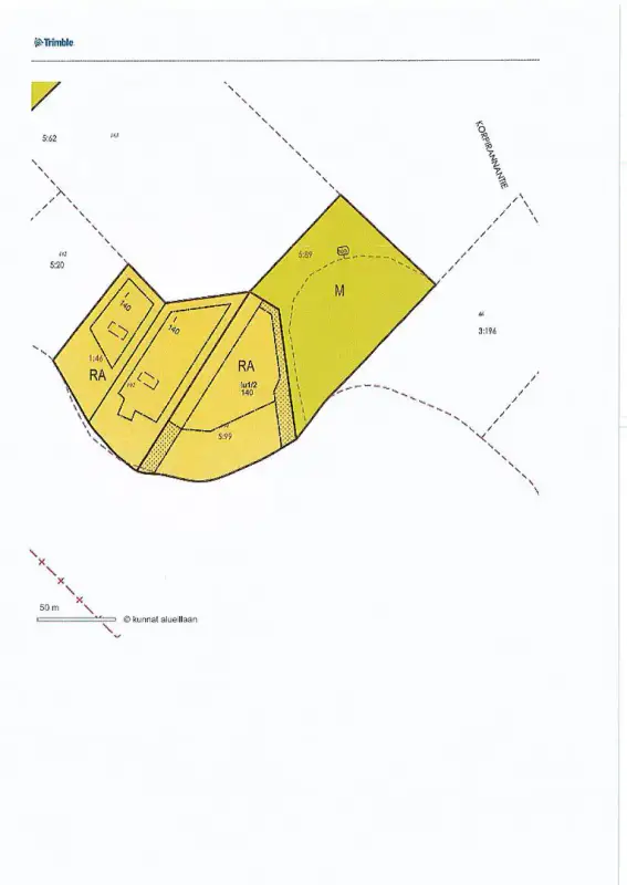 Terrain constructible ~4 000 m² (~40 m rive), Iso-Munakas — Katiskoski / Hämeenlinna — 6