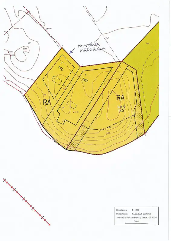 Terrain constructible ~4 000 m² (~40 m rive), Iso-Munakas — Katiskoski / Hämeenlinna — 2
