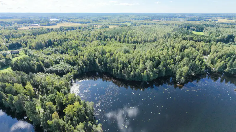 Terrain rive Tömäjärvi ~3 550 m² (~50 m), parts eaux + venevalkama — près Hämeenlinna — 5