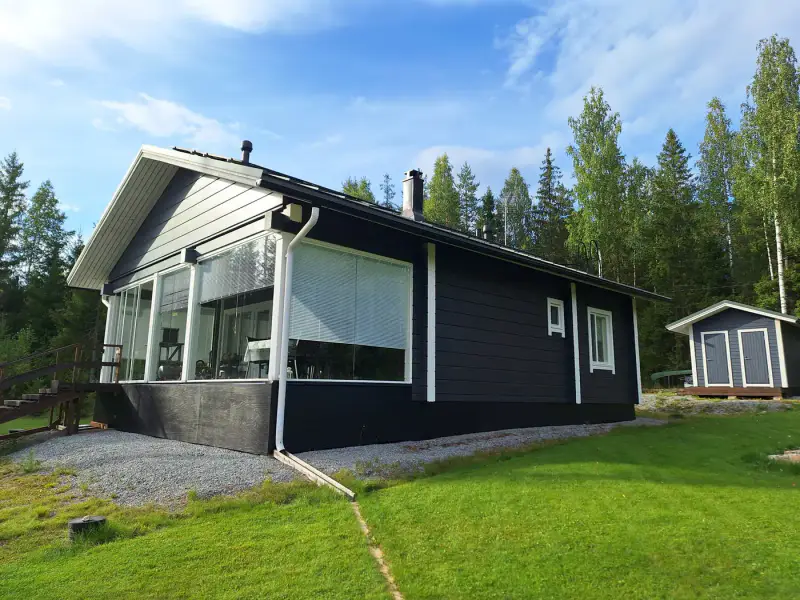 Hirsimökki ~64 m² (2020) + rantasauna, 3 900 m², Petruma — Heinävesi — 5