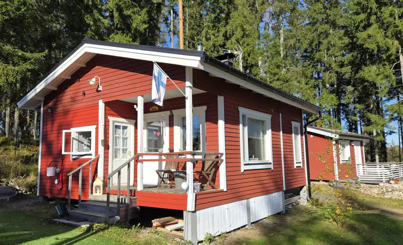 Mökki rénové ~39 m² (1971, refait 2013–2014) + sauna en rondins 2012, 2 150 m² et ~40 m de rive privée sur le Kaitoo — Paistjärvi / Heinola — 10