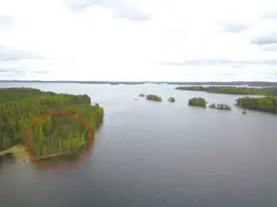 Ensemble 3 parcelles ~45 m² (1976) + rantasauna, 7 030 m², Puulavesi — Tentunniemi / Hirvensalmi — 1