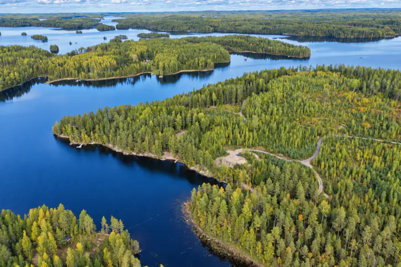 Terrain constructible ~1,9 ha, ~200 m rive ouest Puula, 350 k-m² — Suurenniemi / Hirvensalmi — 3
