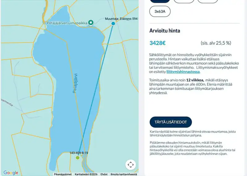 Terrain (määräala) Petäjäjärvi — Juhtimäki (Ikaalinen), ~0,3 ha, droits 100 m² — 3