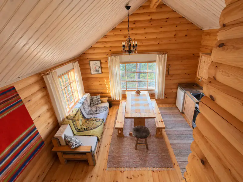 Hirsimaja ~24 m² + sauna, ~4,8 ha (~100 m rive), Muddusjärvi — Pitkävuono / Inari — 13