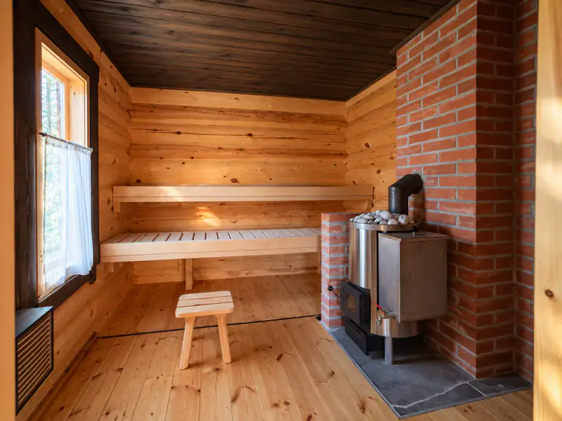 Hirsimaja ~24 m² + sauna, ~4,8 ha (~100 m rive), Muddusjärvi — Pitkävuono / Inari — 14