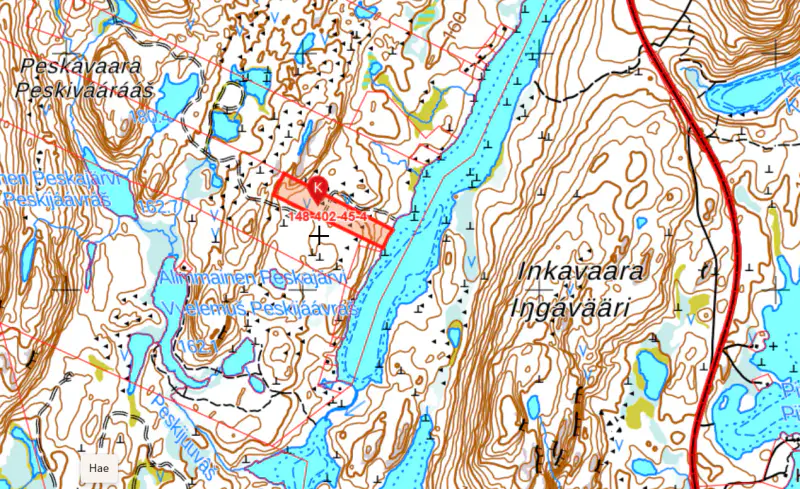 Hirsimaja ~24 m² + sauna, ~4,8 ha (~100 m rive), Muddusjärvi — Pitkävuono / Inari — 2