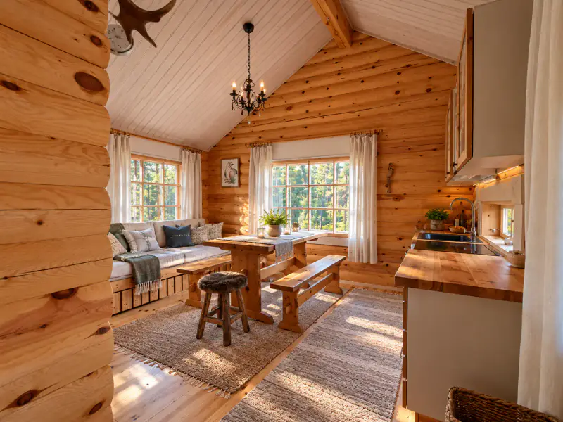 Hirsimaja ~24 m² + sauna, ~4,8 ha (~100 m rive), Muddusjärvi — Pitkävuono / Inari — 10