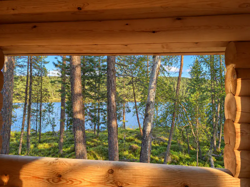Hirsimaja ~24 m² + sauna, ~4,8 ha (~100 m rive), Muddusjärvi — Pitkävuono / Inari — 16