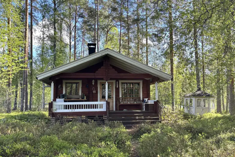 Mökki ~30 m² (1999) + sauna/saunakamari, 2 100 m² et rive sud — Myllyjärvi / Jämsä — 3