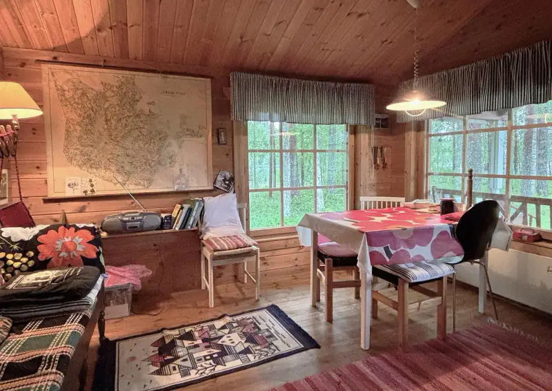 Mökki ~30 m² (1999) + sauna/saunakamari, 2 100 m² et rive sud — Myllyjärvi / Jämsä — 12