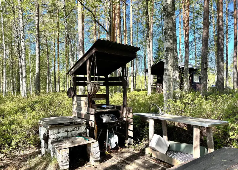 Mökki ~30 m² (1999) + sauna/saunakamari, 2 100 m² et rive sud — Myllyjärvi / Jämsä — 16