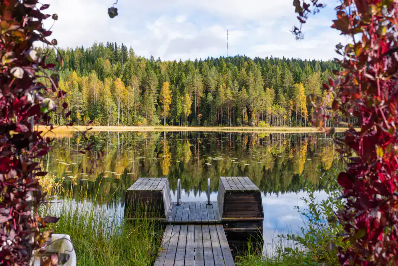 Maison ~99 m² (1982) + sauna séparée, 6,93 ha (~200 m rive), Pirttijärvi — Taka-Keljo / Jyväskylä — 6