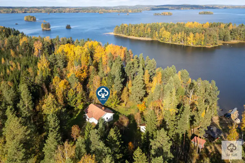 Maison de plain-pied ~88 m² (1998) + sauna à bois, 8 480 m² avec rive privée sur le Längelmävesi — Sahalahti / Kangasala — 7