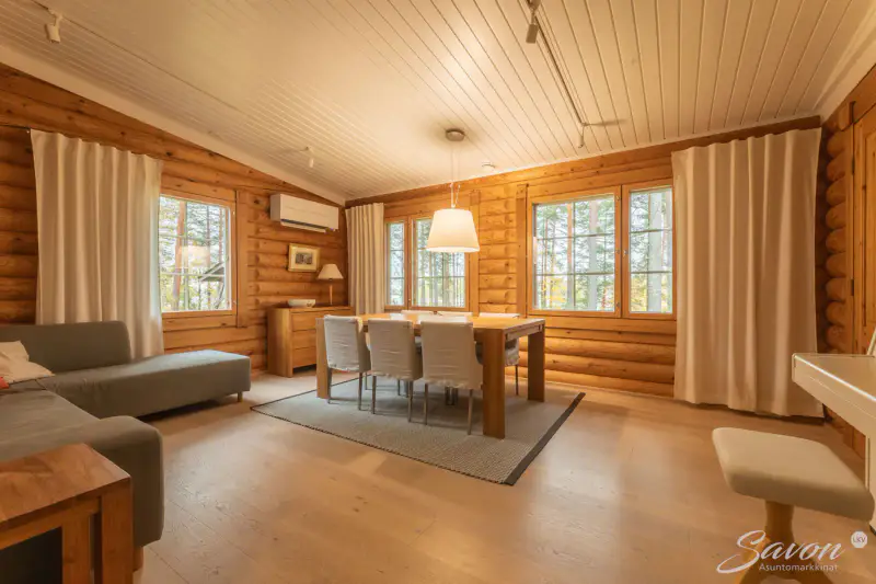 Maison hirsi ~153 m² (1997) + sauna, 4 600 m² (~50 m rive), Saimaa/Haukivesi — Kangaslampi — 11