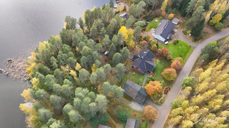 Maison hirsi ~153 m² (1997) + sauna, 4 600 m² (~50 m rive), Saimaa/Haukivesi — Kangaslampi — 3