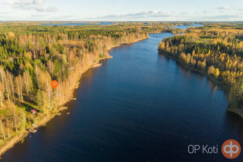 Mökki hirsi ~46 m² (1973, agrandi 2007) avec sauna, 3 000 m² et rive privée sur le Kyyvesi — Luusniemi / Kangasniemi — 15