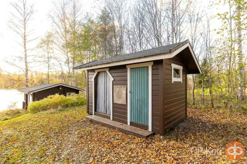 Mökki hirsi ~46 m² (1973, agrandi 2007) avec sauna, 3 000 m² et rive privée sur le Kyyvesi — Luusniemi / Kangasniemi — 12