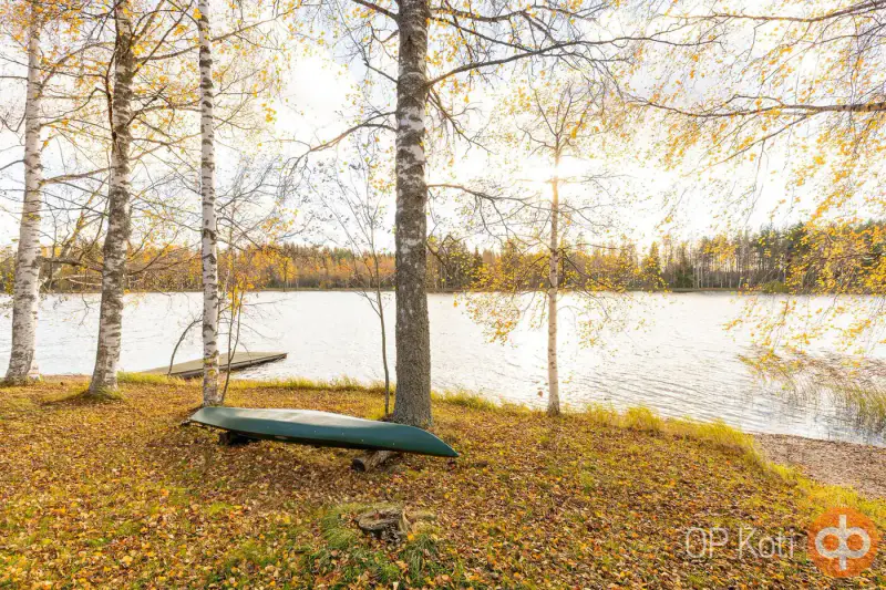Mökki hirsi ~46 m² (1973, agrandi 2007) avec sauna, 3 000 m² et rive privée sur le Kyyvesi — Luusniemi / Kangasniemi — 13