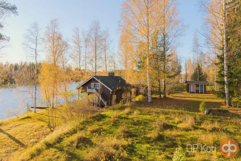 Mökki hirsi ~46 m² (1973, agrandi 2007) avec sauna, 3 000 m² et rive privée sur le Kyyvesi — Luusniemi / Kangasniemi — 6