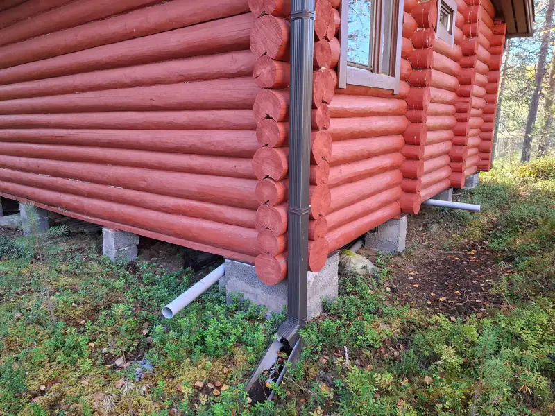 Mökki en rondins (vers 1988) + sauna, forêt 11,9 ha sur l’étang Alimmainen Hevoslampi — Suomu / Kemijärvi — 6