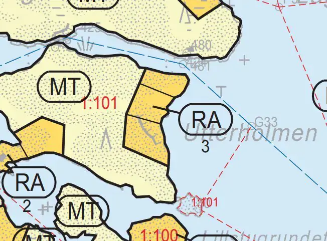 Terrain RA ~1,14 ha (~50–130 m rive), droits 200 m², mer — Utterholmen / Västanfjärd — 9