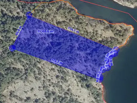Terrain RA ~1,14 ha (~50–130 m rive), droits 200 m², mer — Utterholmen / Västanfjärd — 5
