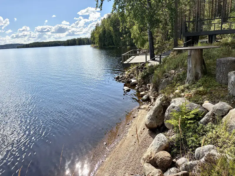 Mökki ~21 m² (2008) + aitta, grande terrasse, rive Pihlajavesi, 3 950 m² — Pihlajavesi — 18