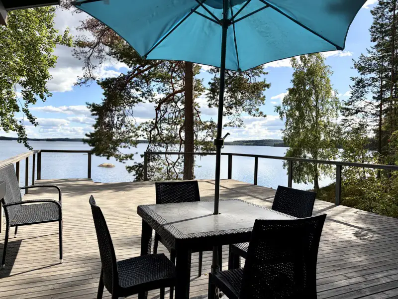 Mökki ~21 m² (2008) + aitta, grande terrasse, rive Pihlajavesi, 3 950 m² — Pihlajavesi — 5