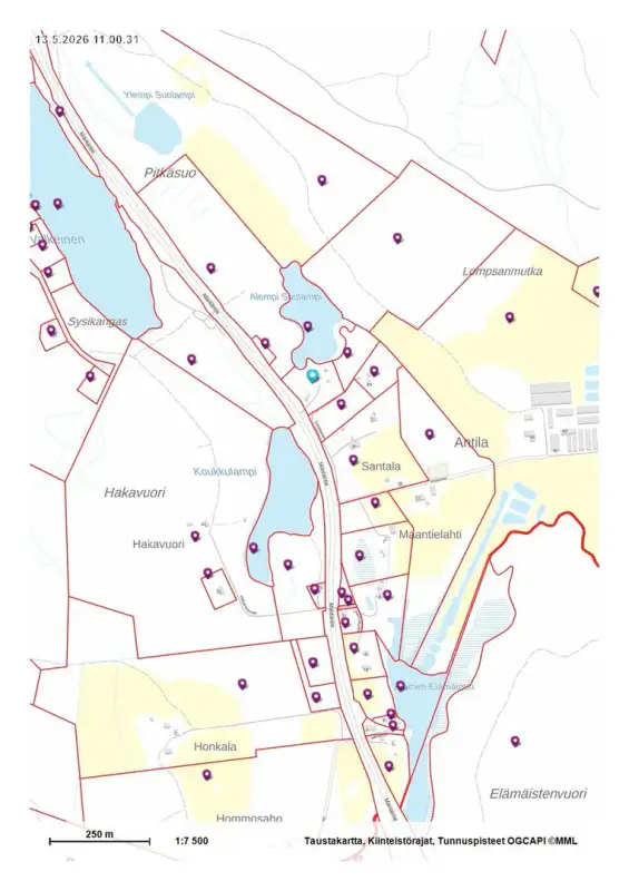 Terrain ~1,19 ha + hall 177 m², étang Suolampi ; vieux bâti à démolir — Suolahti — 6