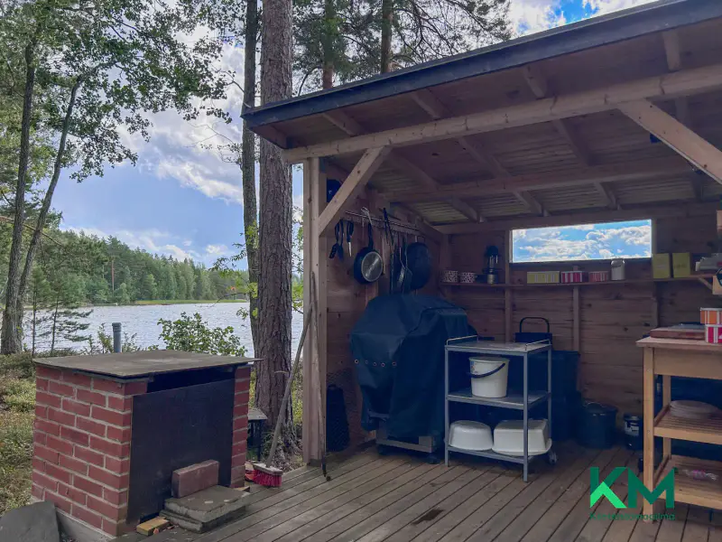Chalet en rondins 1973, 54 m², rive privée Pyhäjärvi ~243 m, 17 613 m² — Huutniemi, Kitee — 18