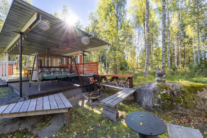Mökki ~51 m² (1996) + sauna, rive Veitjoki, 1,435 ha — Veitjoki / Kivijärvi — 8