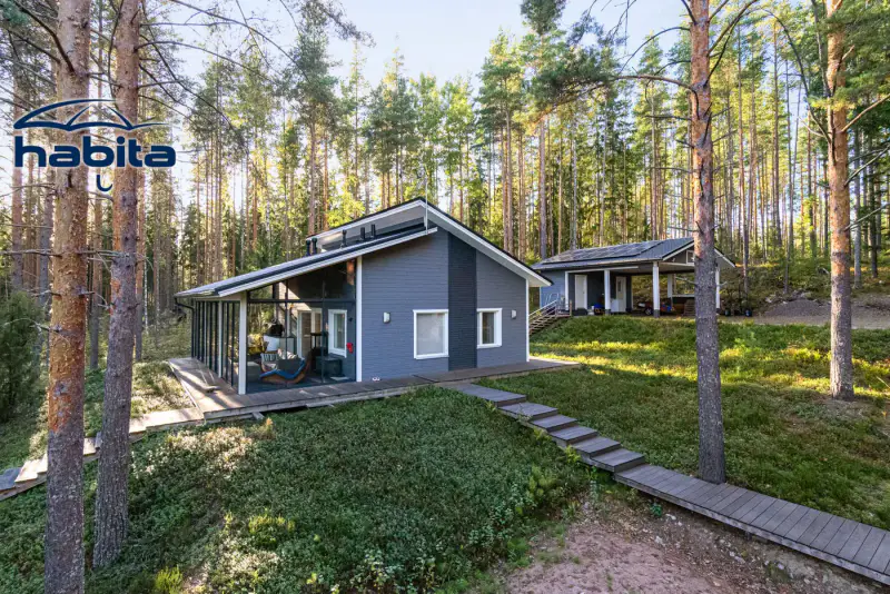Villa 2020 ~66 m² + sauna, rive privée Tihvetjärvi, 2 530 m² — Vuohijärvi / Kouvola — 1
