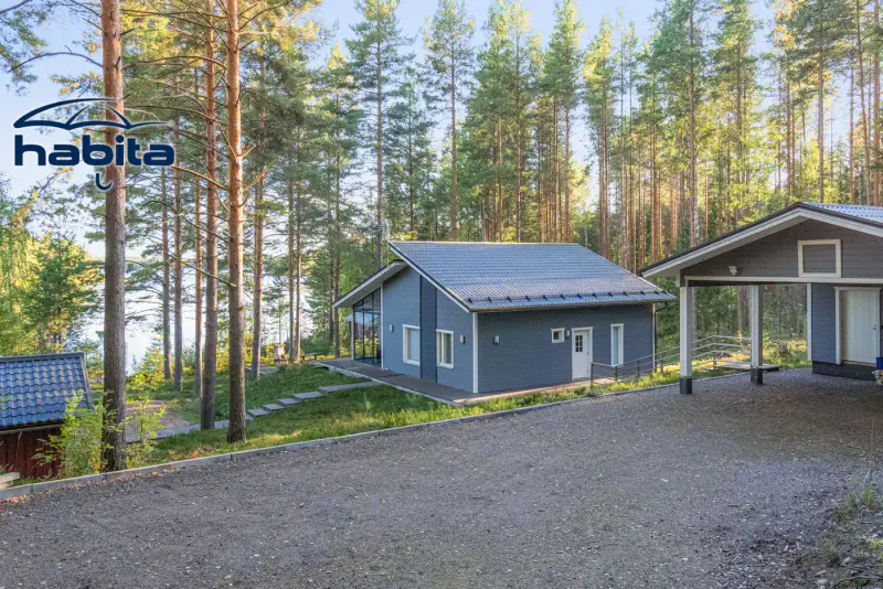 Villa 2020 ~66 m² + sauna, rive privée Tihvetjärvi, 2 530 m² — Vuohijärvi / Kouvola — 2