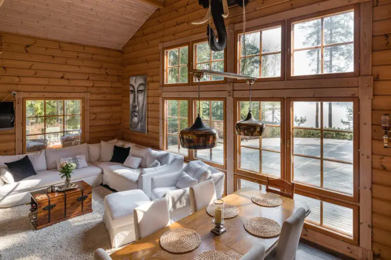 Villa en rondins lamellés (100 m², 5 chambres) + sauna de rive, 4 340 m² sur le Päijänne — Pihlajakoski, Kuhmoinen — 8
