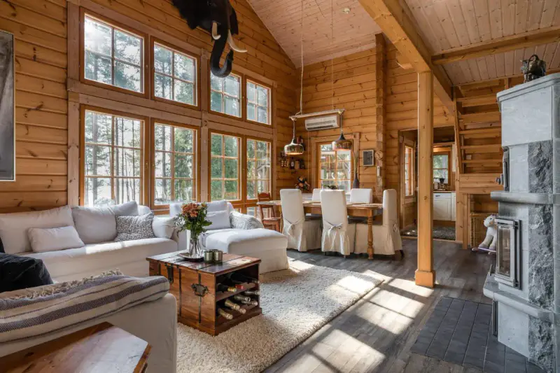 Villa en rondins lamellés (100 m², 5 chambres) + sauna de rive, 4 340 m² sur le Päijänne — Pihlajakoski, Kuhmoinen — 7